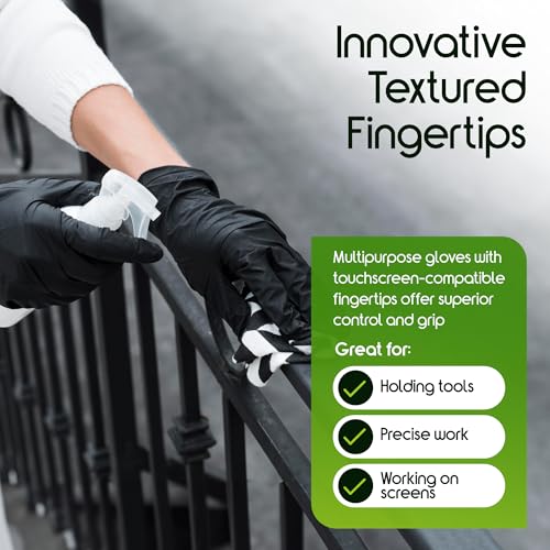 Heavy Duty 6 Mil Nitrile Chemical Resistant Medical Cooking Cleaning Disposable Gloves (Small / Black 6mil Box of 100)
