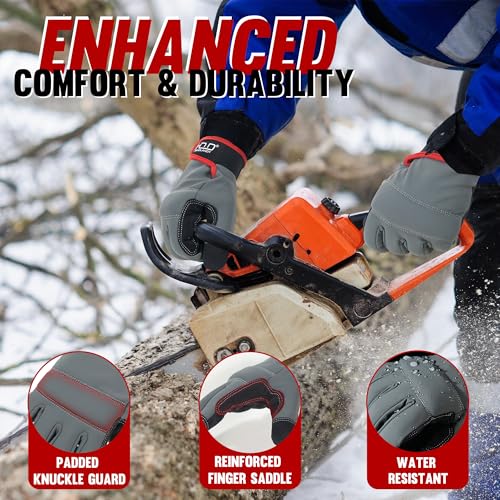 Winter Work Gloves for Men & Women (Matte Grey / 2X-Large)