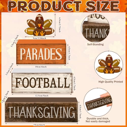 4 Pcs Fall Football Decor (Thanksgiving Football)
