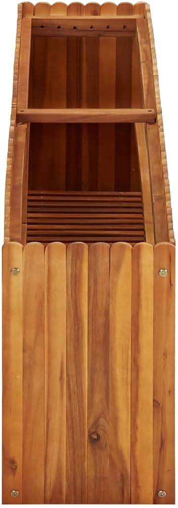 Garden Raised Bed 59"x11.8"x19.6" Solid Acacia Wood Decorative Plant Pots Large Flower Pots Plant Pots Outdoor Plants Pots for Gardening Outdoor Porch Plants