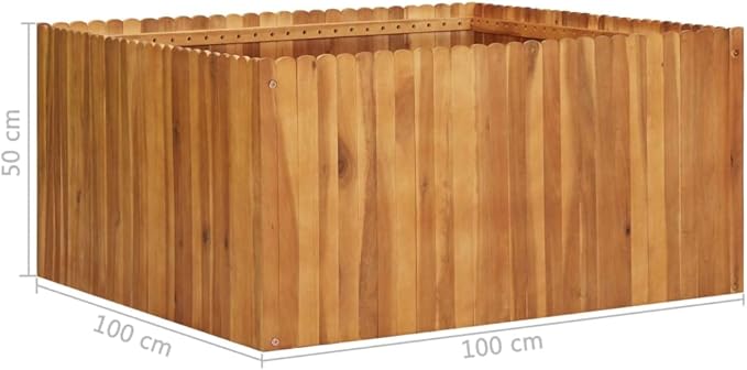 Garden Raised Bed,Wooden Flower Beds, Outdoor Garden Suitable for Flowers, Herbs and Fruits, Lawns, Verandas, Balconies, Patios 39.4"X39.4"X19.7" Solid Acacia Wood