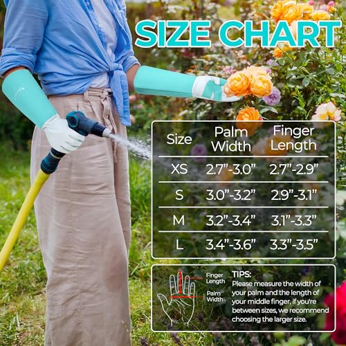 Rose Pruning Gloves for Men Women (Teal Green / Medium (Pack of 1))