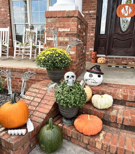 12PC Realistic Skeleton Arm Stakes Halloween Decorations for Lawn Stakes Garden Groundbreaker Halloween Skeleton Decoration (12 Arm Stakes)