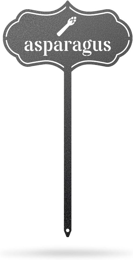 RealSteel Metal Seed & Plant Markers – Elegant Indoor & Outdoor Garden Stakes – Durable Herb, Vegetable & Fruit Plant Labels for Pots, Raised Beds & Greenhouse – Farmhouse Garden Gift - Asparagus