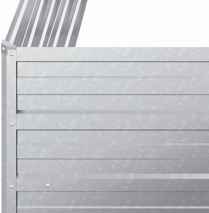 Garden Raised Bed Silver Galvanized Steel, 39.4x39.4x17.7 in Square Outdoor Planter for Vegetables, Flowers, Durable Metal Garden Beds