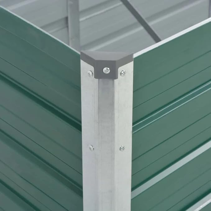 Garden Raised Bed Galvanized Steel 94.5"x31.5"x17.7" Green,Raised Garden Bed,Outdoor Planters for Flower Herb Garden