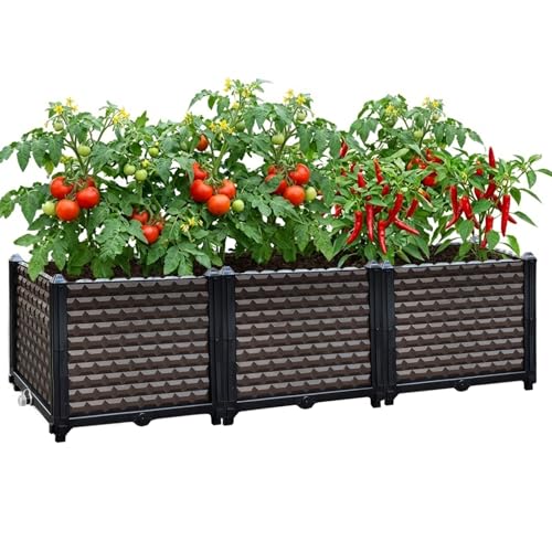 Large Planters for Outdoor Plants 14" Tall Planter Box (47.2"(l) X 15.7"(w) X 14.2"(h))