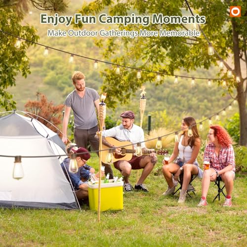 54FT(48+6) Solar String Lights Outdoor, Waterproof Dimmable 24+2 LED (48+6FT(24 Sockets)(1 Pack))