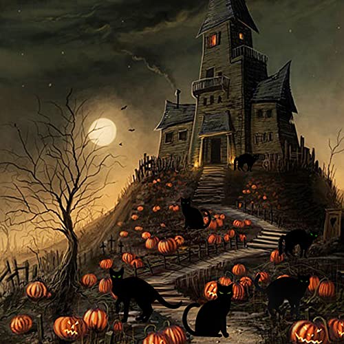 6 Pack Halloween Black Cat Yard Signs with Stakes Scary Silhouette Halloween Decorations for Outdoor Yard Lawn Garden Halloween Decor (Cat)