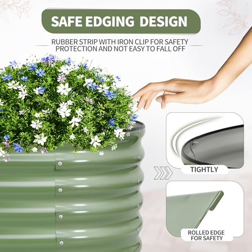 Galvanized Raised Garden Bed (Green / 6x2x1.4ft)