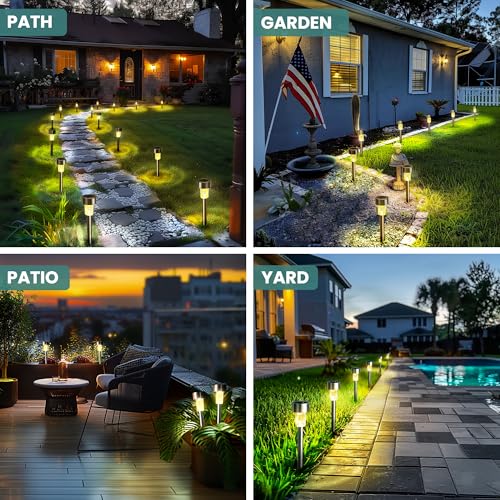24 Pack Solar Lights Outdoor Waterproof (Warm White)