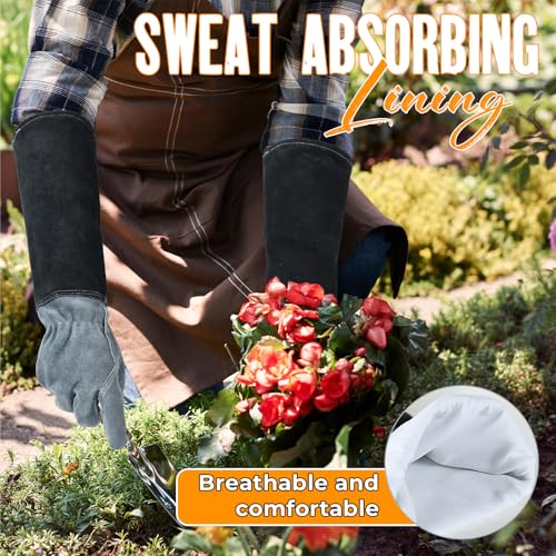 Rose Pruning Gloves for Men Women (Slate Gray / X-Large (Pack of 1))
