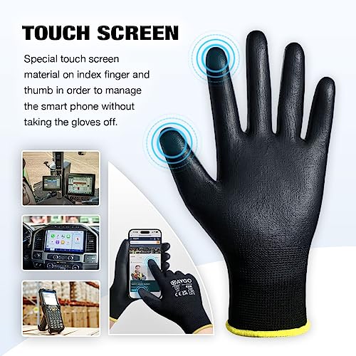 Safety Work Gloves (Black (Touch Screen) / X-Large)