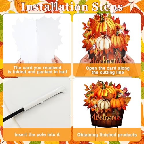 Fall Metal Stakes Yard Decor (Stylish)