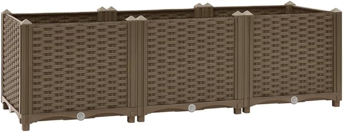 Raised Bed 47.2"x15.7"x15" Polypropylene,Raised Garden Bed,Outdoor Planters for Flower Herb Garden