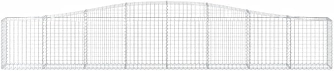 Gabion Basket Set of 5, Silver Galvanized Iron, 157.5x157.5x31.5 Inch Rectangular Outdoor Garden Planters for Landscaping
