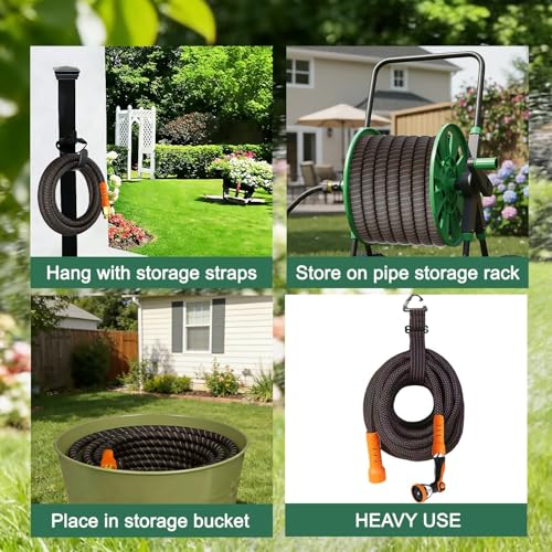 Flexible Garden Hose 50 Ft (OrangeBlack / 50 Ft)