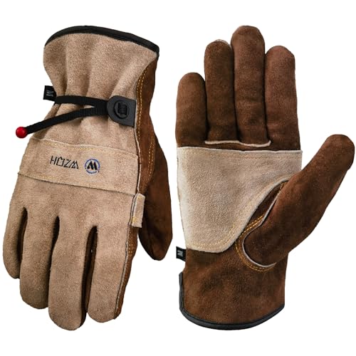 Leather Work Gloves for Men or Women.Gardening (X-Small (Pack of 1) / Coffee - Grey)