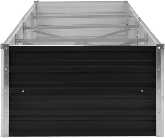 Garden Raised Bed Anthracite 126"x31.5"x17.7" Galvanized Steel,Raised Garden Bed,Outdoor Planters for Flower Herb Garden