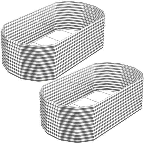 Raised Garden Bed Outdoor Upgrade Oval (Silver / 8x4FT)
