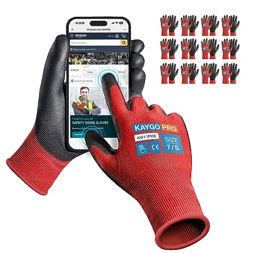 Safety Work Gloves (Red (Touch Screen) / Small)