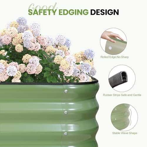 Raised Garden Beds Outdoor (Green / 8x2x1ft(1pcs))