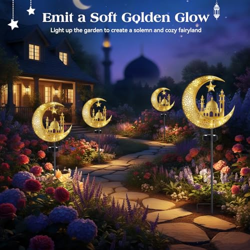 2Pcs Ramadan Solar Lights (Gold A)
