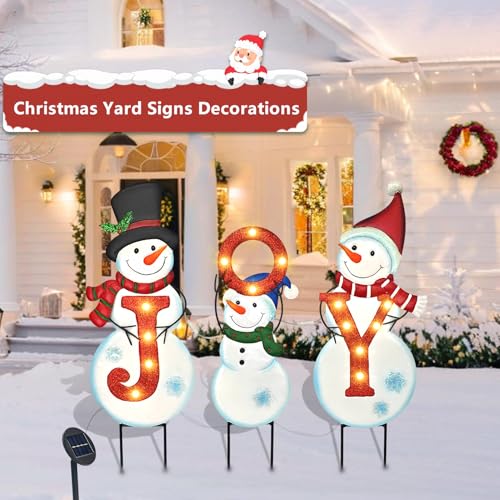 3 Pack Christmas Snowman Yard Signs Outdoor Decorations (The Snowman Family / 3 Pack)