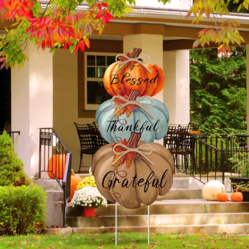 3 Pcs 31 Inch Fall Outdoor Decorations Yard Sign (Neutral Colors)