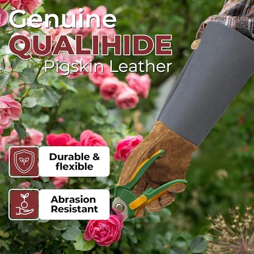 Rose Pruning Gloves for Men Women (Steel Gray / Large (Pack of 1))