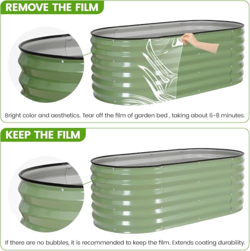 Raised Garden Beds Galvanized (Oliver Green / 4×2×1.4ft (1 Pack))
