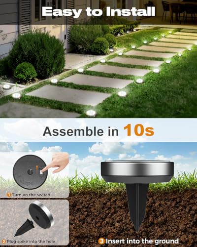 16 Pack Solar Lights Outdoor Waterproof (Cool White / 16 Pack)
