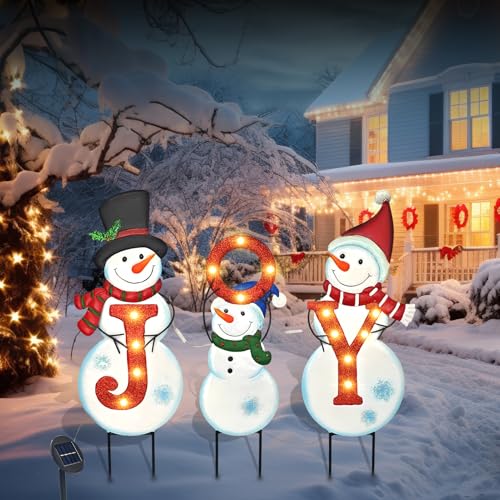 3 Pack Christmas Snowman Yard Signs Outdoor Decorations (The Snowman Family / 3 Pack)