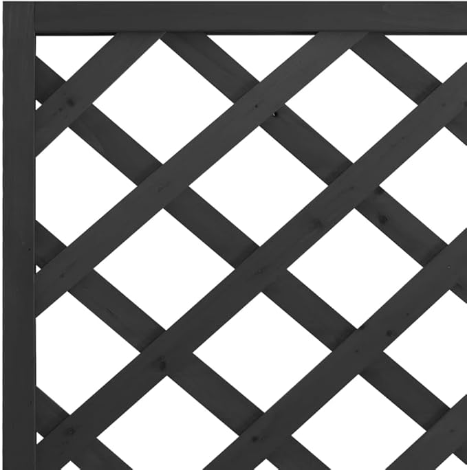 Planter with Trellis, Patio planters Standing Planter Gardening Box Raised Flower Bed Suitable for Nursery Orchard Courtyard Corridor Black Solid Wood Fir
