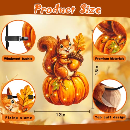 Thanksgiving Garden Flag (Squirrel / 12x18 Inch)