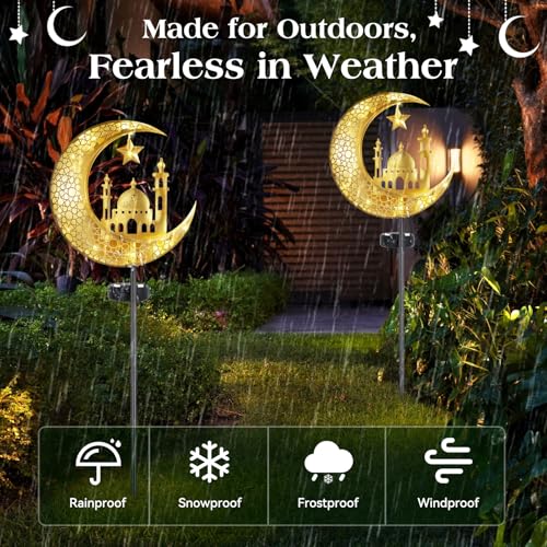 2Pcs Ramadan Solar Lights (Gold A)