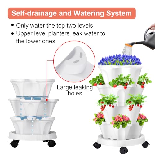 Vertical Planter Tower (White / 4 Tier)