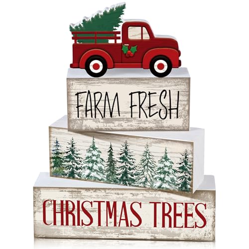 4 Pcs Christmas Table Decor (Red Truck)
