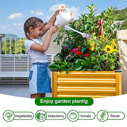 Galvanized Raised Garden Bed with Legs (Yellow / 48×24×32in)