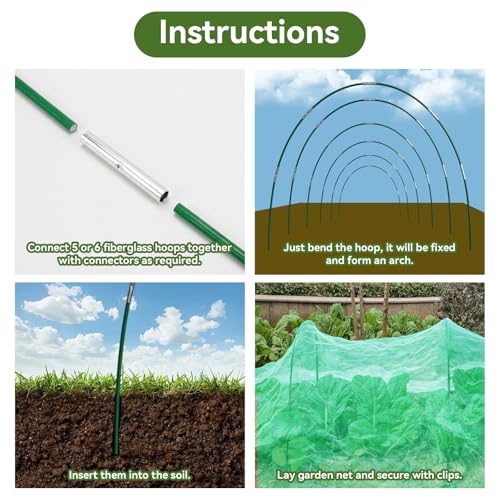Garden Netting Kit for Raised Beds (Green / 10x30FT)