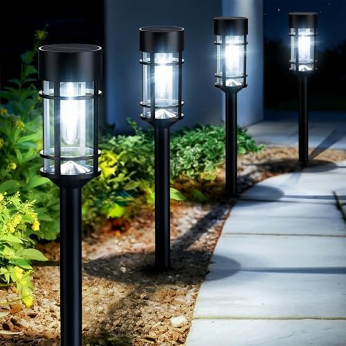 Solar Pathway Lights Outdoor (Black)