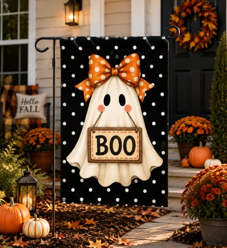Halloween Spooky Garden Flag 12 x 18 inch Double Sided Outside decorations (G095)