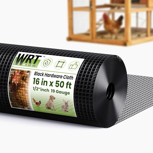1 2in 16in x 50ft Black PVC Hardware Cloth 19 Gauge Gutter Guard Mesh Roll (1/2inch 16"x50')