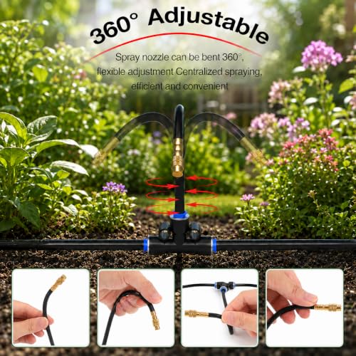 320FT Drip Irrigation System with Brass Splitter & Copper Nozzles (320FT)