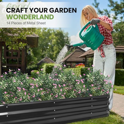 Raised Garden Beds Outdoor (Gray / 8x3x1ft(1pcs))
