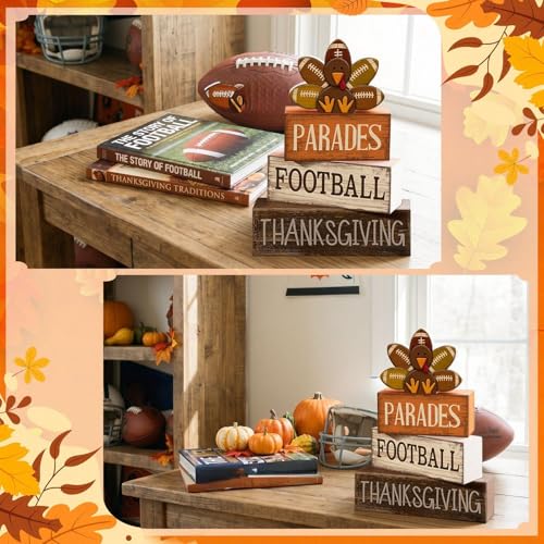 4 Pcs Fall Football Decor (Thanksgiving Football)