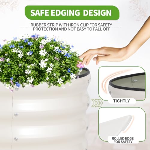 Galvanized Raised Garden Bed Outdoor (White / 8x2x1ft)