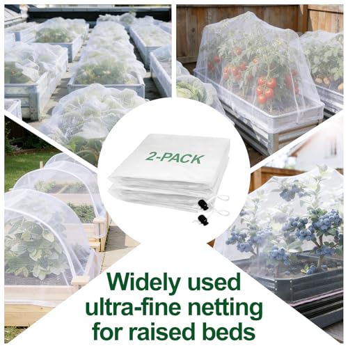 2 Pack Garden Netting for Raised Beds (For 8×4 ft (L×W))