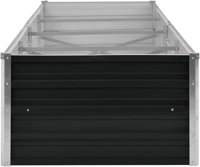 Garden Bed Elevated Box Box Gardening BoxGarden Raised Bed Anthracite 126"x31.5"x17.7" Galvanized Steelfor Patio Balcony backyards