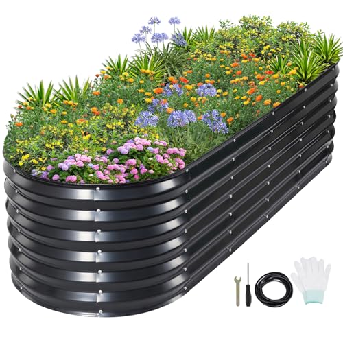 Galvanized Raised Garden Bed Outdoor (Gray / 6×2×1.4ft（1pcs）)
